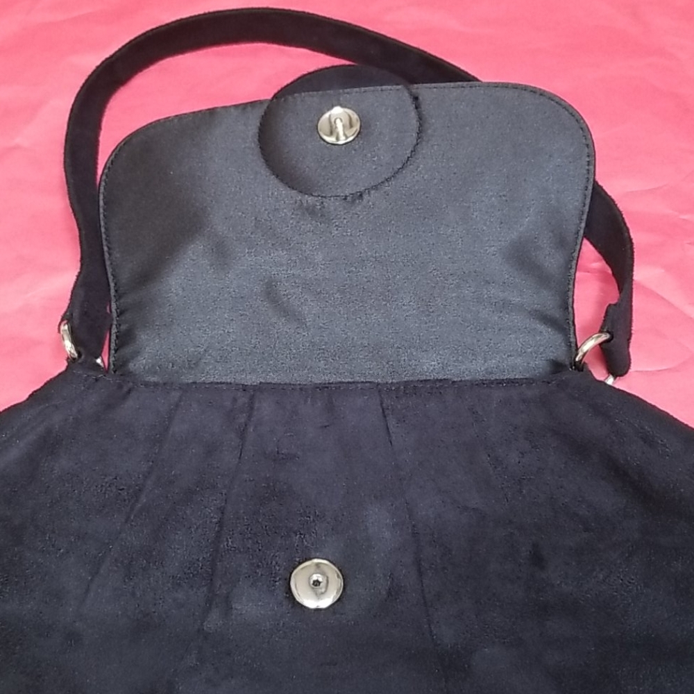 Victoria Secret Black Velvet Sparkle Accent Purse - Picture 5 of 9